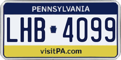 PA license plate LHB4099