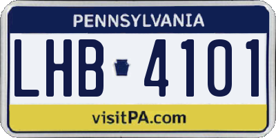 PA license plate LHB4101