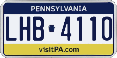 PA license plate LHB4110