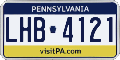 PA license plate LHB4121