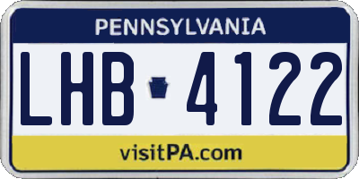 PA license plate LHB4122