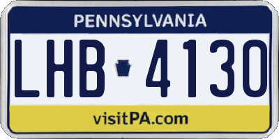 PA license plate LHB4130