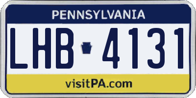 PA license plate LHB4131