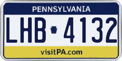 PA license plate LHB4132