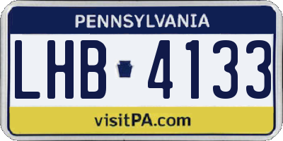 PA license plate LHB4133