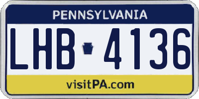PA license plate LHB4136