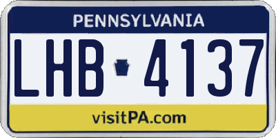 PA license plate LHB4137