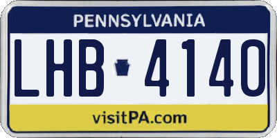PA license plate LHB4140