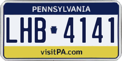 PA license plate LHB4141