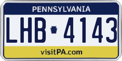 PA license plate LHB4143