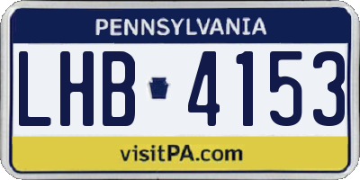PA license plate LHB4153