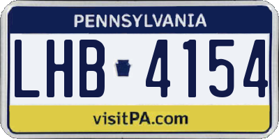 PA license plate LHB4154
