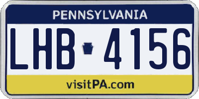 PA license plate LHB4156