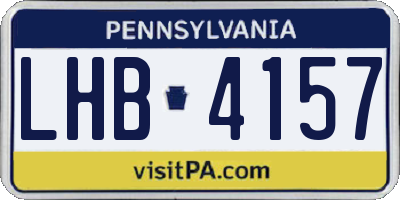 PA license plate LHB4157