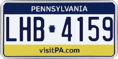 PA license plate LHB4159