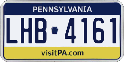 PA license plate LHB4161