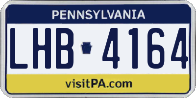 PA license plate LHB4164