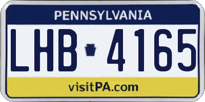 PA license plate LHB4165