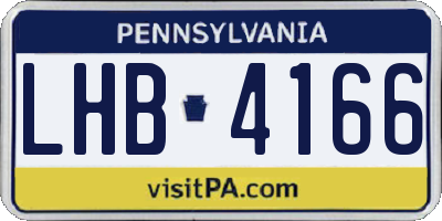 PA license plate LHB4166