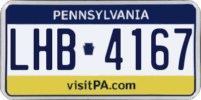 PA license plate LHB4167