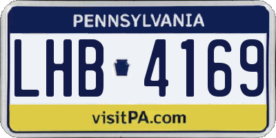 PA license plate LHB4169