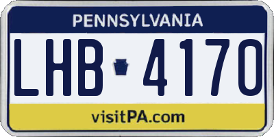 PA license plate LHB4170
