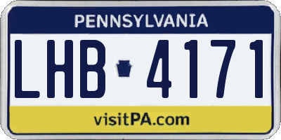 PA license plate LHB4171