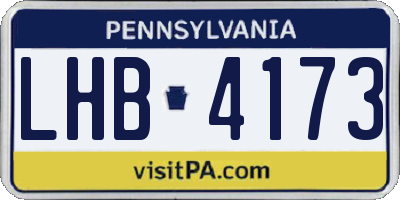 PA license plate LHB4173