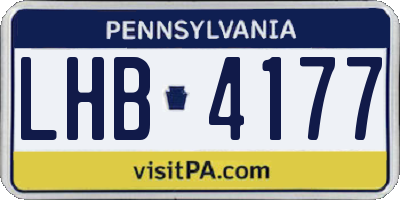 PA license plate LHB4177