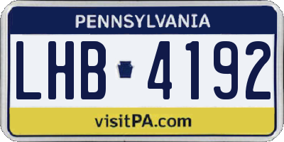 PA license plate LHB4192