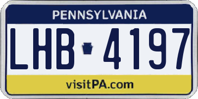 PA license plate LHB4197