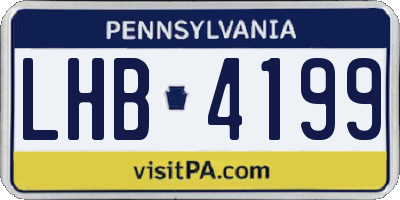 PA license plate LHB4199
