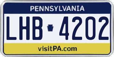PA license plate LHB4202
