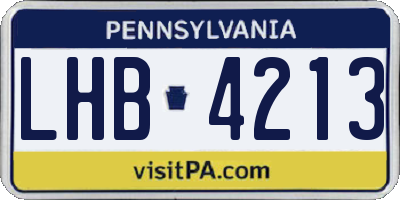 PA license plate LHB4213