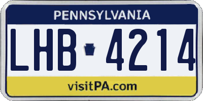 PA license plate LHB4214