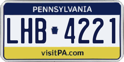 PA license plate LHB4221