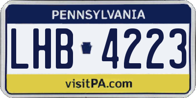 PA license plate LHB4223