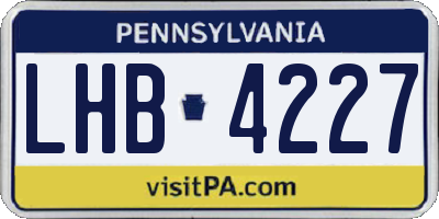PA license plate LHB4227
