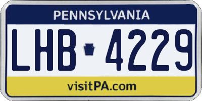 PA license plate LHB4229