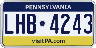 PA license plate LHB4243