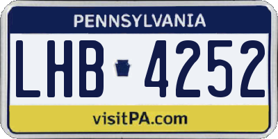 PA license plate LHB4252