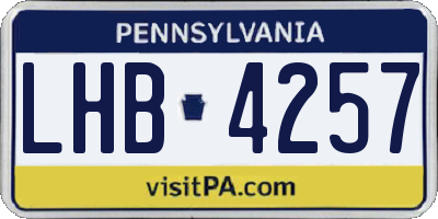 PA license plate LHB4257