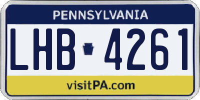 PA license plate LHB4261