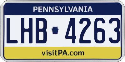 PA license plate LHB4263