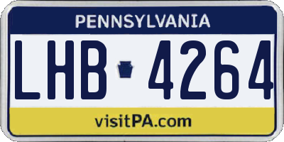 PA license plate LHB4264