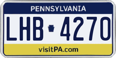 PA license plate LHB4270