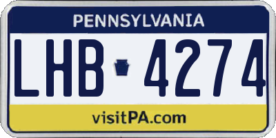 PA license plate LHB4274