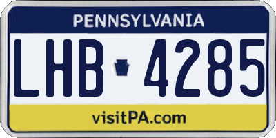 PA license plate LHB4285