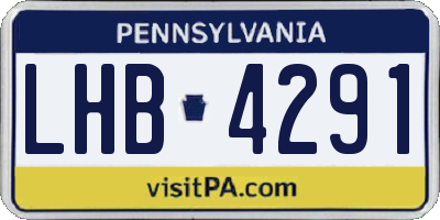 PA license plate LHB4291