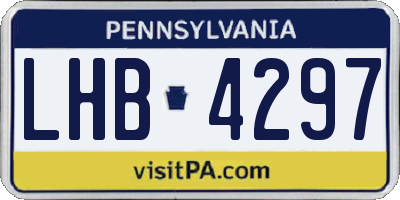PA license plate LHB4297